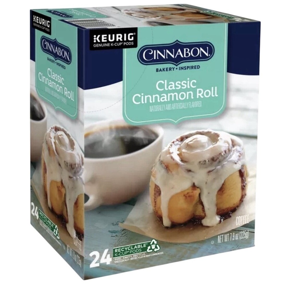 Cinnabon Classic Cinnamon Roll Keurig K-Cup Pods Light Roast Coffee 24 Count HTF - Picture 2 of 2